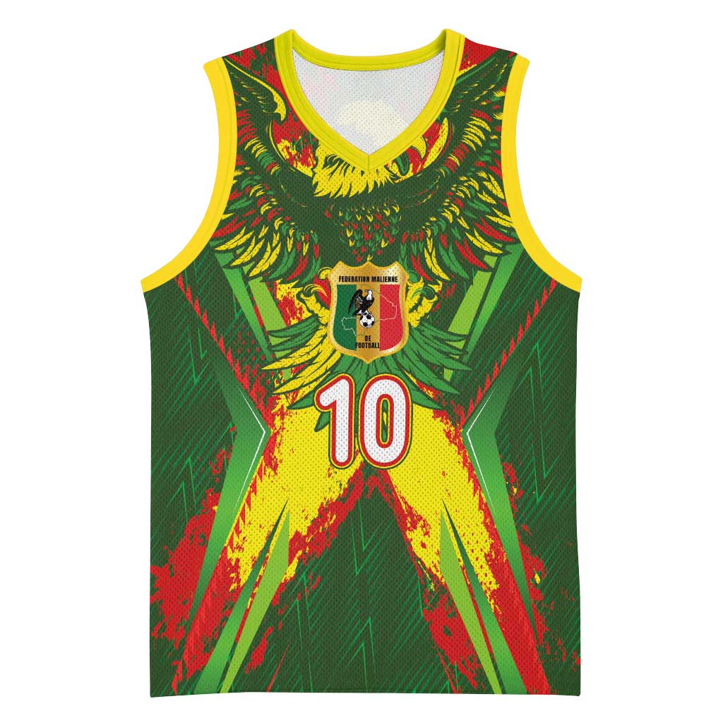Custom Mali National Football Basketball Jersey Grunge Les Aigles Sporty Style - African Pride