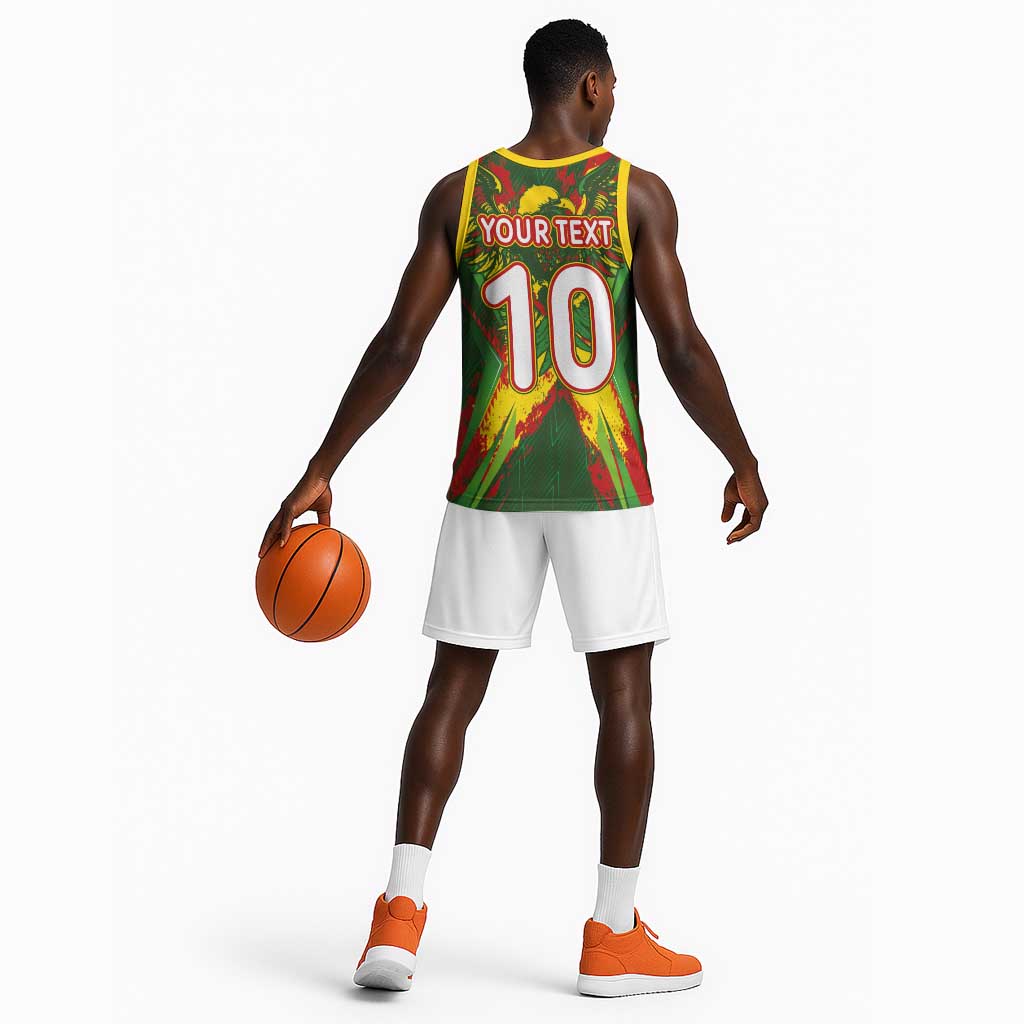 Custom Mali National Football Basketball Jersey Grunge Les Aigles Sporty Style - African Pride