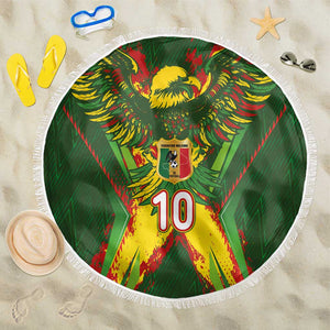 Custom Mali National Football Beach Blanket Grunge Les Aigles Sporty Style - African Pride
