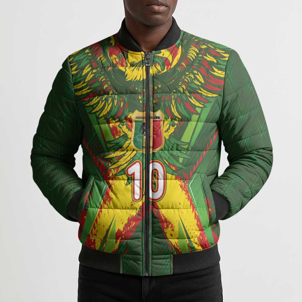 Custom Mali National Football Bomber Puffer Jacket Grunge Les Aigles Sporty Style - African Pride