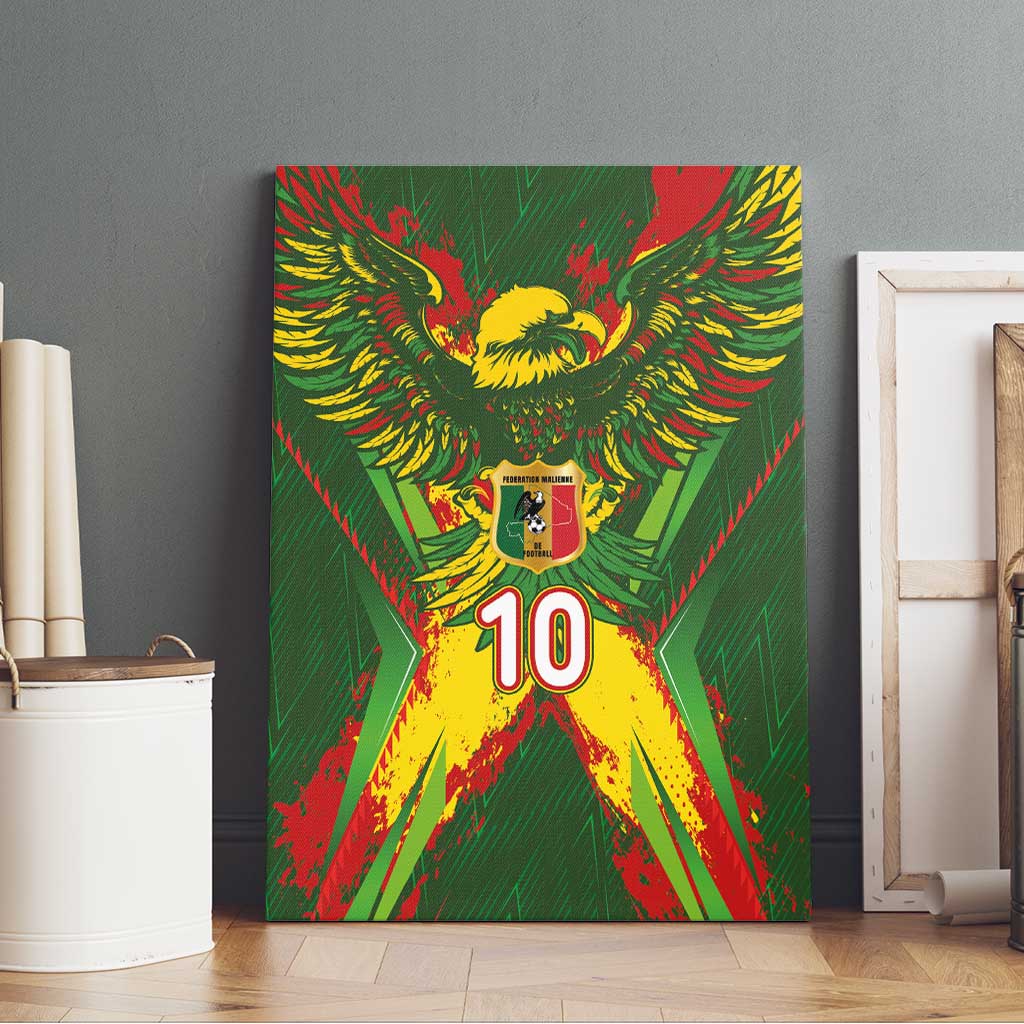Custom Mali National Football Canvas Wall Art Grunge Les Aigles Sporty Style - African Pride