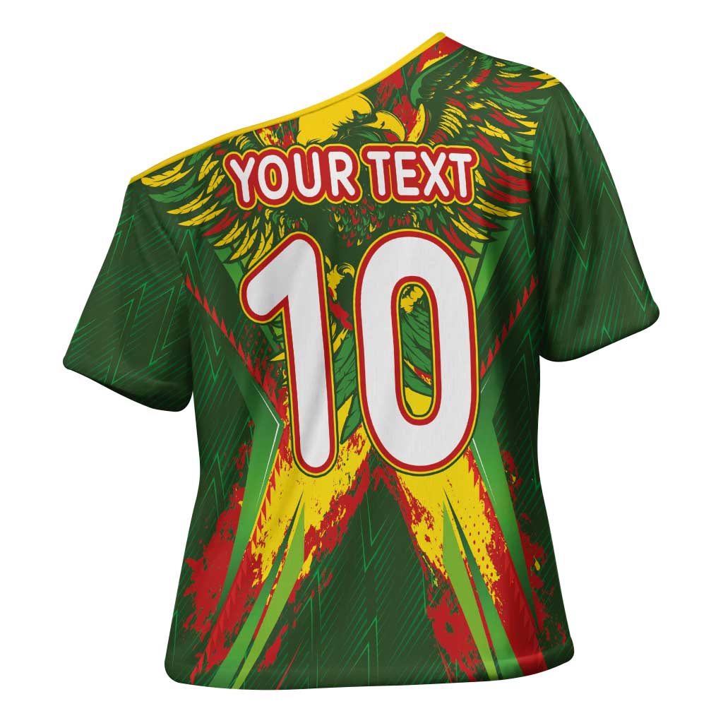Custom Mali National Football Cross Shoulder Shirt Grunge Les Aigles Sporty Style - African Pride