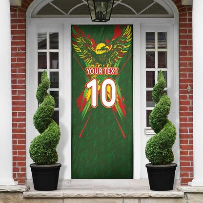Custom Mali National Football Door Cover Grunge Les Aigles Sporty Style - African Pride
