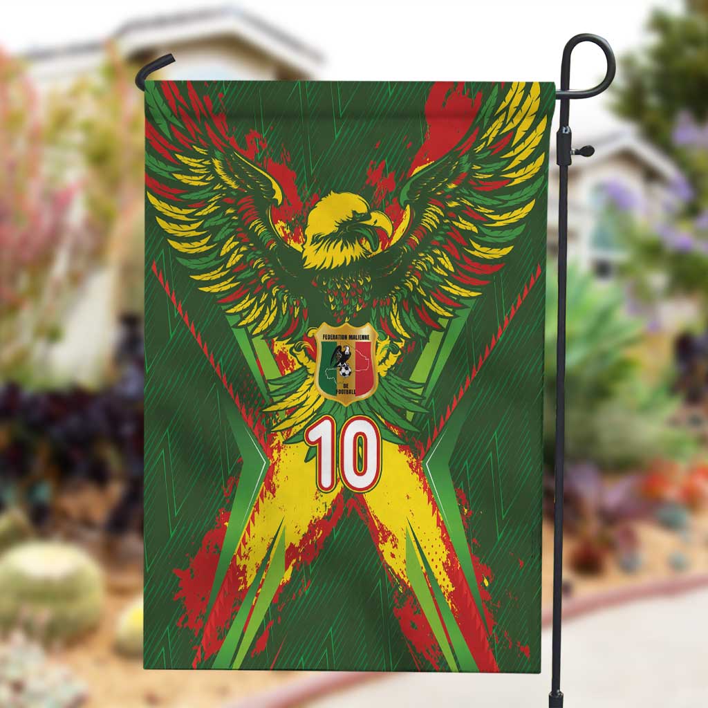 Custom Mali National Football Garden Flag Grunge Les Aigles Sporty Style - African Pride
