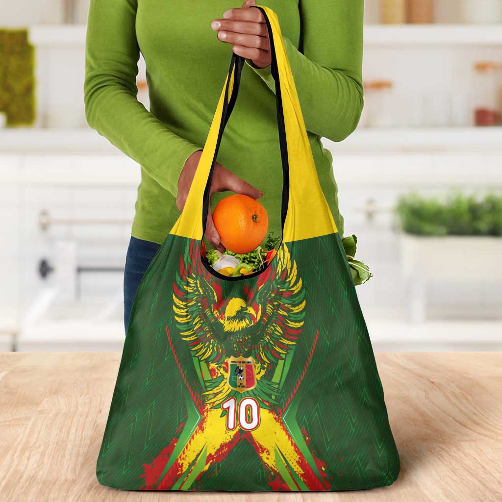 Custom Mali National Football Grocery Bag Grunge Les Aigles Sporty Style - African Pride