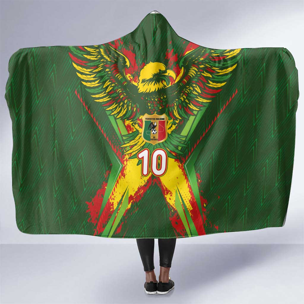 Custom Mali National Football Hooded Blanket Grunge Les Aigles Sporty Style - African Pride