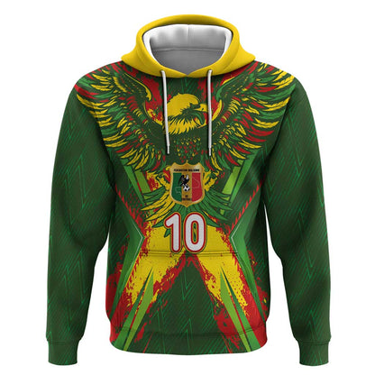 Custom Mali National Football Hoodie Grunge Les Aigles Sporty Style - African Pride