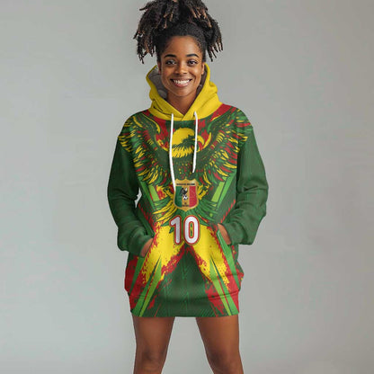 Custom Mali National Football Hoodie Dress Grunge Les Aigles Sporty Style - African Pride