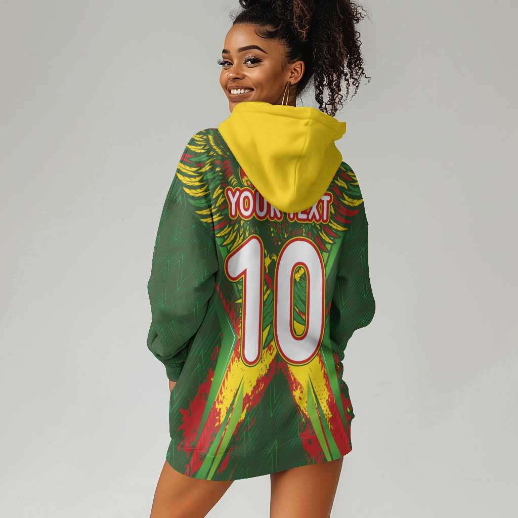 Custom Mali National Football Hoodie Dress Grunge Les Aigles Sporty Style - African Pride