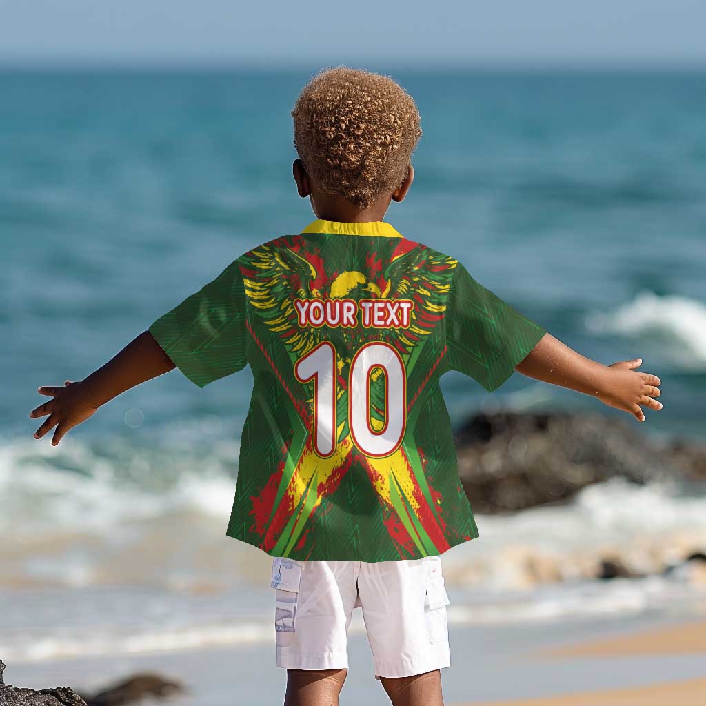Custom Mali National Football Kid Hawaiian Shirt Grunge Les Aigles Sporty Style - African Pride
