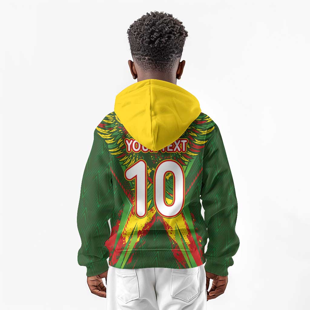 Custom Mali National Football Kid Hoodie Grunge Les Aigles Sporty Style - African Pride