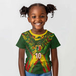 Custom Mali National Football Kid T shirt Grunge Les Aigles Sporty Style - African Pride