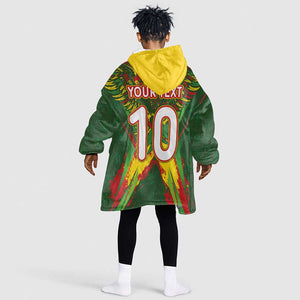 Custom Mali National Football Kid Wearable Blanket Hoodie Grunge Les Aigles Sporty Style - African Pride