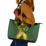 Custom Mali National Football Leather Tote Bag Grunge Les Aigles Sporty Style - African Pride
