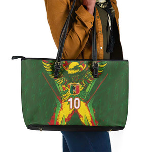 Custom Mali National Football Leather Tote Bag Grunge Les Aigles Sporty Style - African Pride
