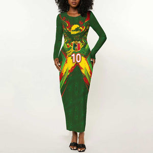 Custom Mali National Football Long Sleeve Bodycon Dress Grunge Les Aigles Sporty Style - African Pride