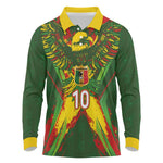Custom Mali National Football Long Sleeve Polo Shirt Grunge Les Aigles Sporty Style - African Pride
