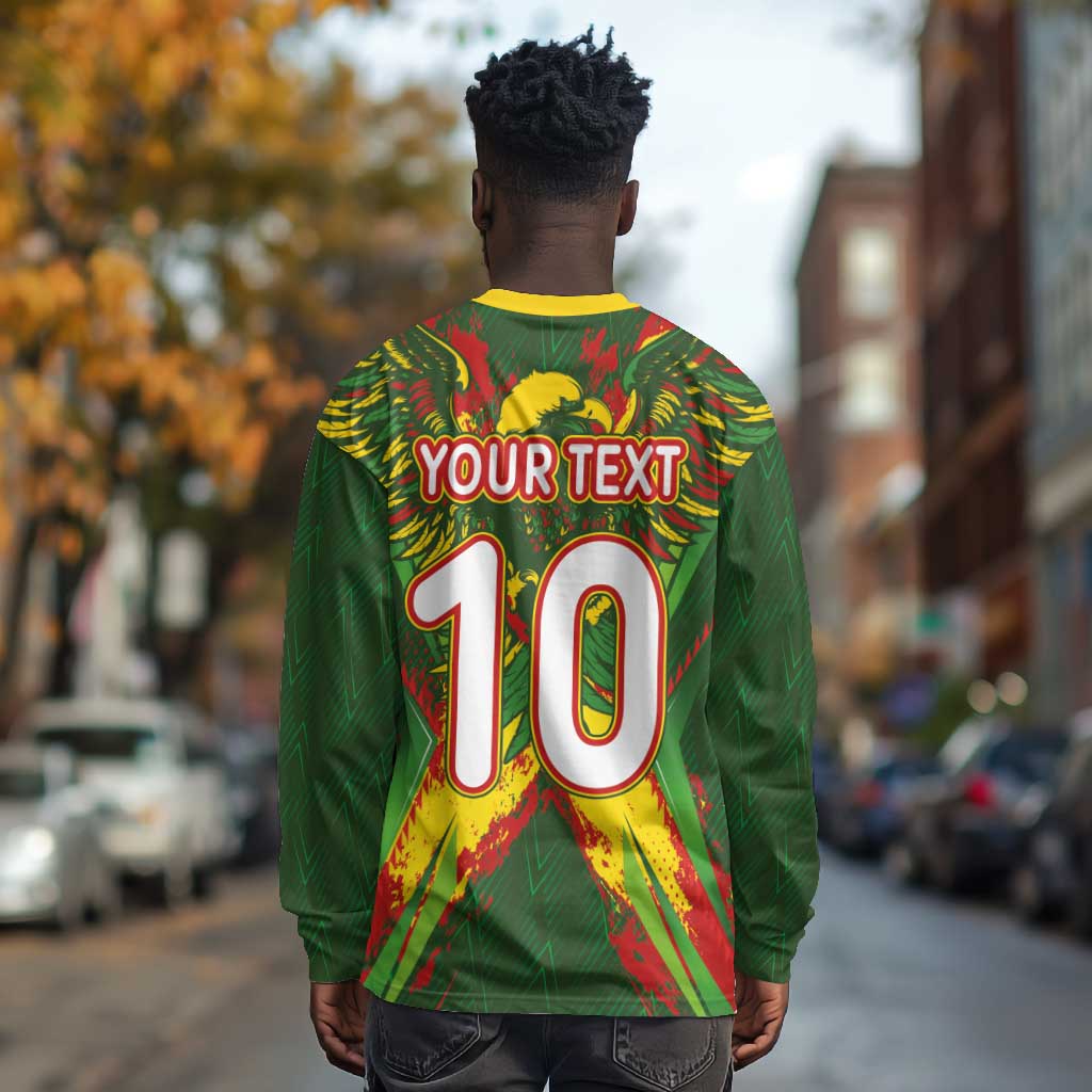 Custom Mali National Football Long Sleeve Shirt Grunge Les Aigles Sporty Style - African Pride