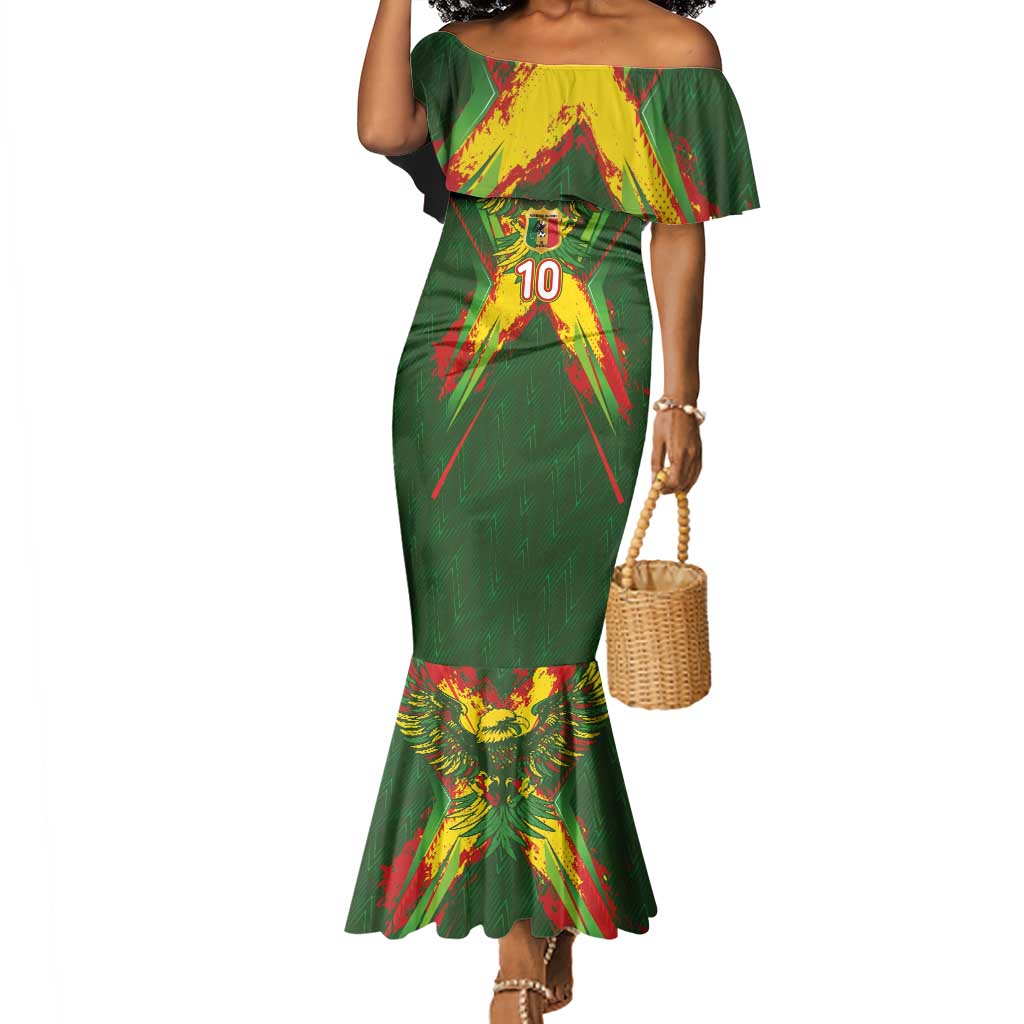 Custom Mali National Football Mermaid Dress Grunge Les Aigles Sporty Style - African Pride
