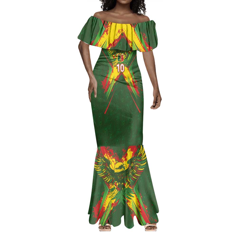 Custom Mali National Football Mermaid Dress Grunge Les Aigles Sporty Style - African Pride