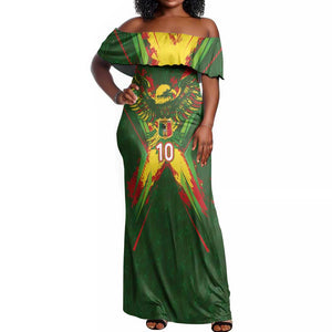 Custom Mali National Football Off Shoulder Maxi Dress Grunge Les Aigles Sporty Style - African Pride