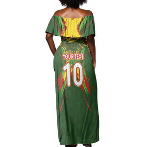Custom Mali National Football Off Shoulder Maxi Dress Grunge Les Aigles Sporty Style - African Pride