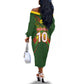 Custom Mali National Football Off The Shoulder Long Sleeve Dress Grunge Les Aigles Sporty Style - African Pride
