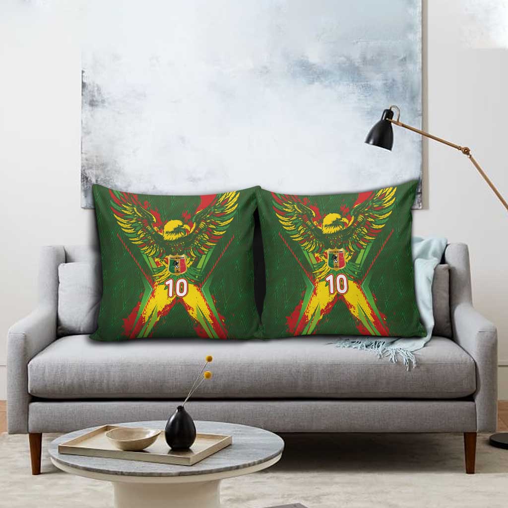 Custom Mali National Football Pillow Cover Grunge Les Aigles Sporty Style - African Pride