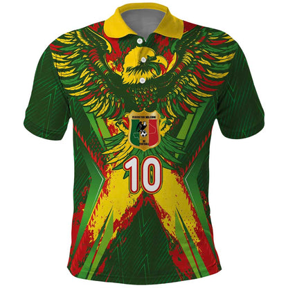 Custom Mali National Football Polo Shirt Grunge Les Aigles Sporty Style - African Pride