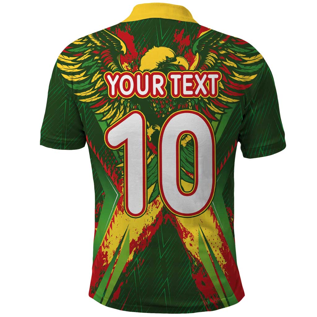 Custom Mali National Football Polo Shirt Grunge Les Aigles Sporty Style - African Pride