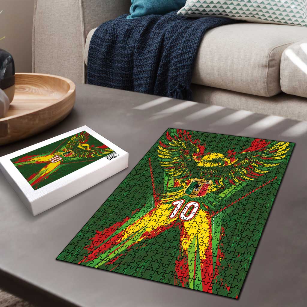 Custom Mali National Football Puzzle Grunge Les Aigles Sporty Style - African Pride