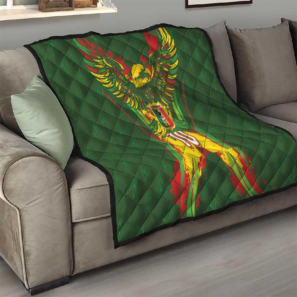 Custom Mali National Football Quilt Grunge Les Aigles Sporty Style - African Pride