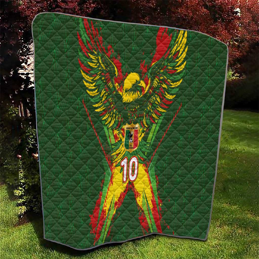 Custom Mali National Football Quilt Grunge Les Aigles Sporty Style - African Pride