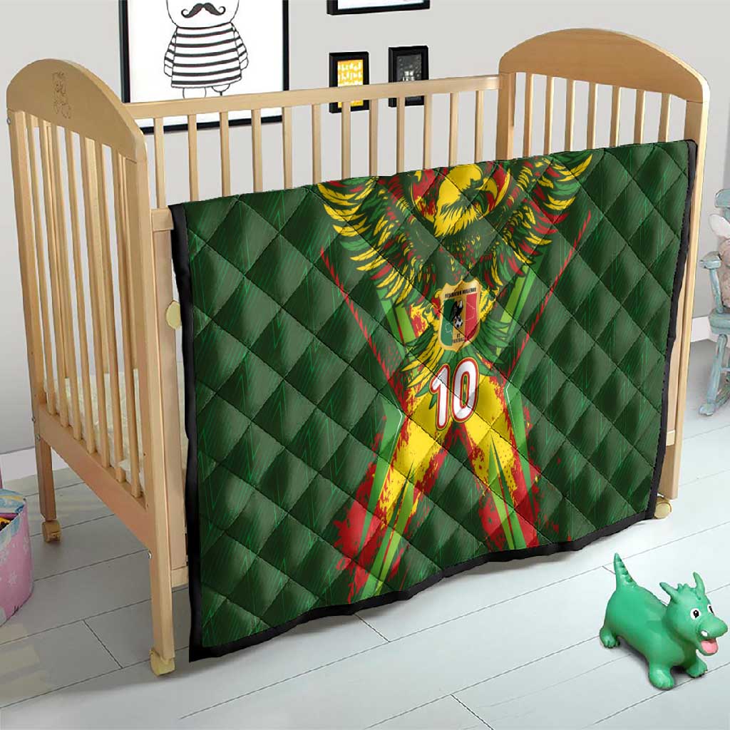 Custom Mali National Football Quilt Grunge Les Aigles Sporty Style - African Pride