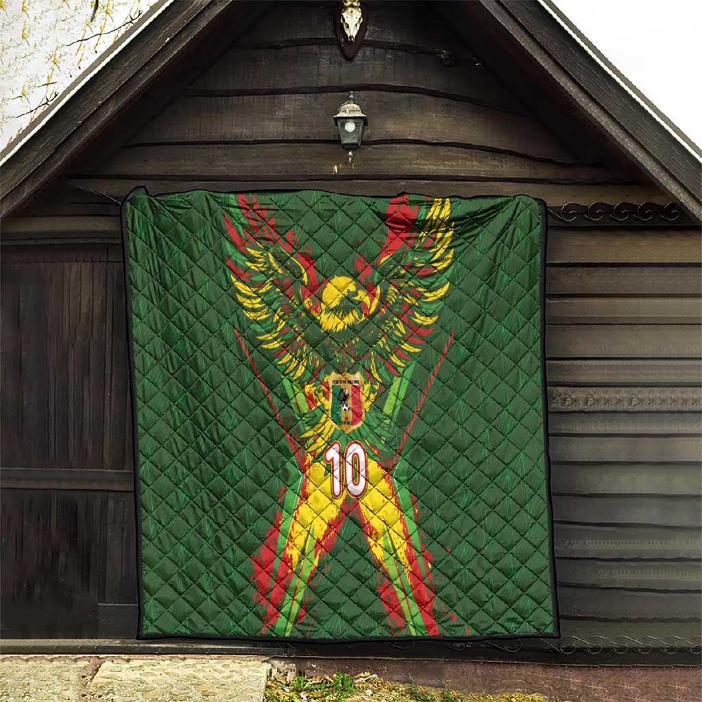 Custom Mali National Football Quilt Grunge Les Aigles Sporty Style - African Pride