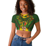 Custom Mali National Football Raglan Cropped T shirt Grunge Les Aigles Sporty Style - African Pride