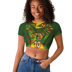 Custom Mali National Football Raglan Cropped T shirt Grunge Les Aigles Sporty Style - African Pride
