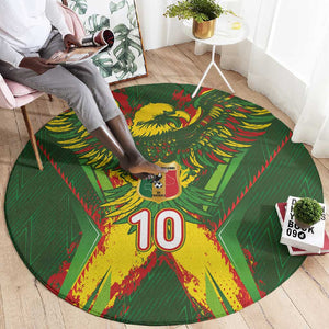 Custom Mali National Football Round Carpet Grunge Les Aigles Sporty Style - African Pride