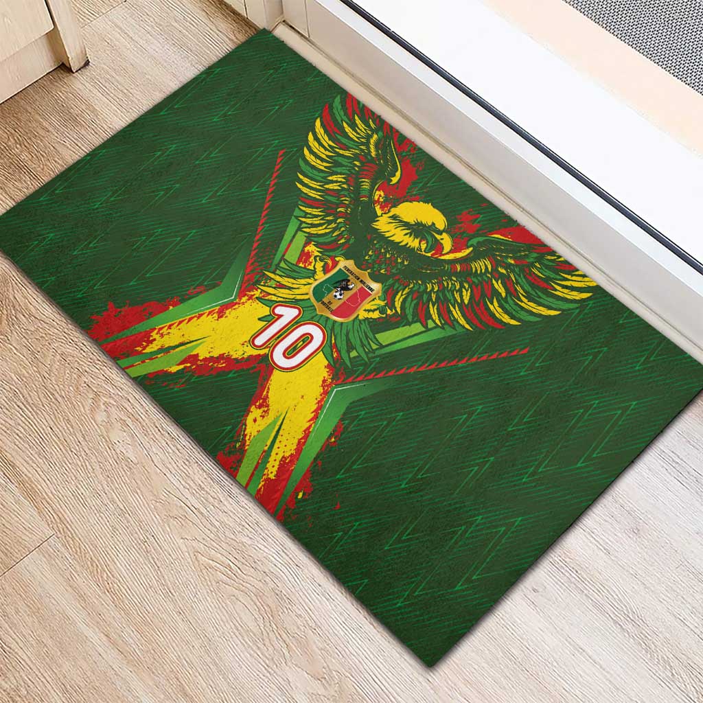 Custom Mali National Football Rubber Doormat Grunge Les Aigles Sporty Style - African Pride