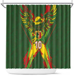 Custom Mali National Football Shower Curtain Grunge Les Aigles Sporty Style - African Pride