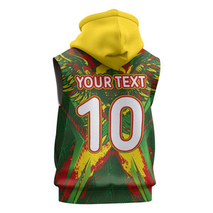 Custom Mali National Football Sleeveless Zip Hoodie Grunge Les Aigles Sporty Style - African Pride