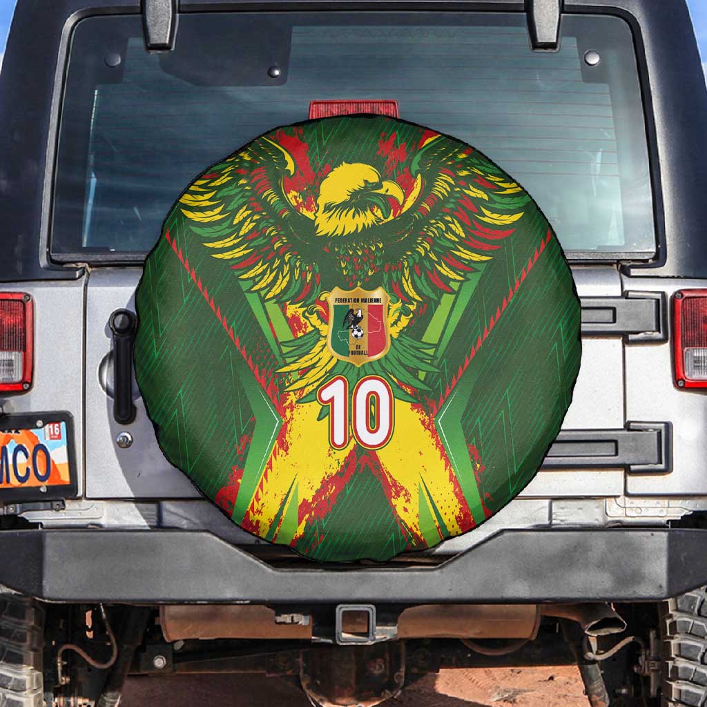 Custom Mali National Football Spare Tire Cover Grunge Les Aigles Sporty Style - African Pride