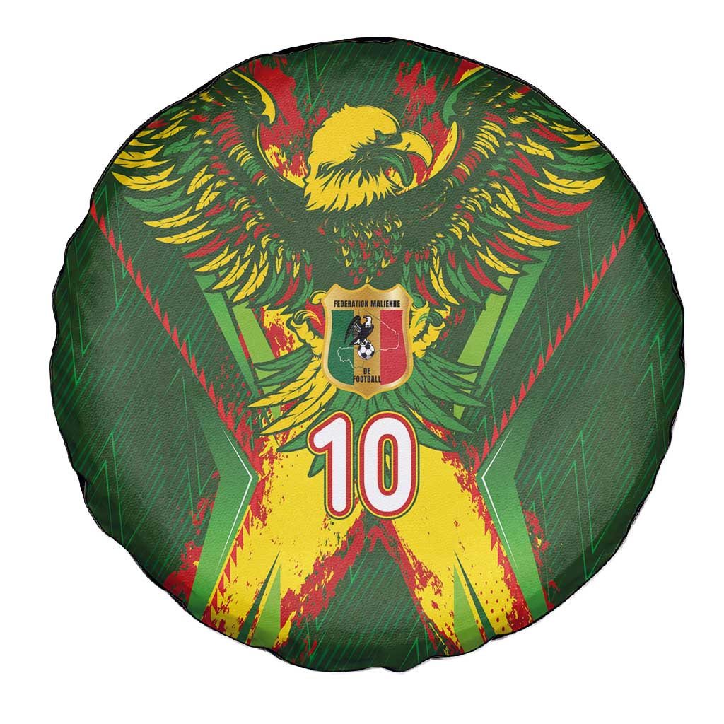 Custom Mali National Football Spare Tire Cover Grunge Les Aigles Sporty Style - African Pride