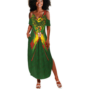 Custom Mali National Football Summer Maxi Dress Grunge Les Aigles Sporty Style - African Pride