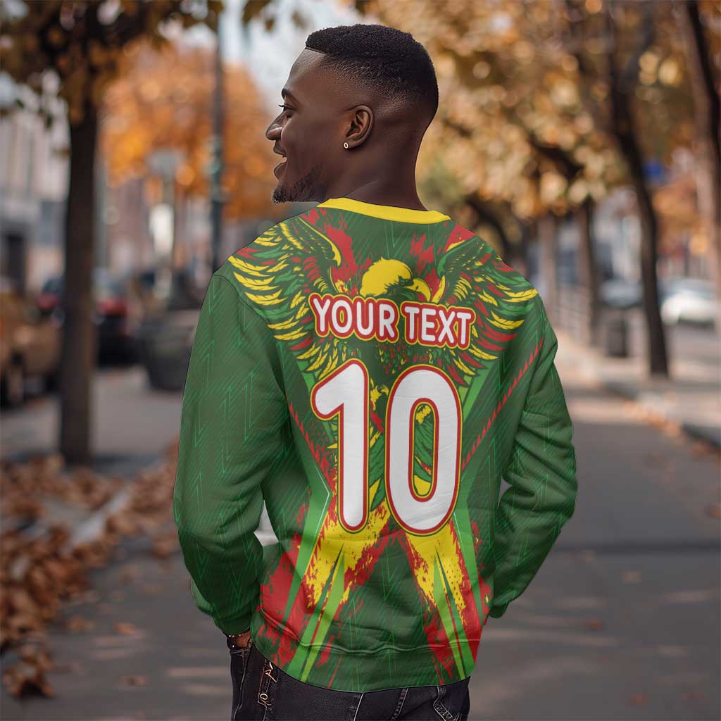Custom Mali National Football Sweatshirt Grunge Les Aigles Sporty Style - African Pride