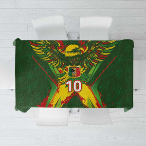 Custom Mali National Football Tablecloth Grunge Les Aigles Sporty Style - African Pride