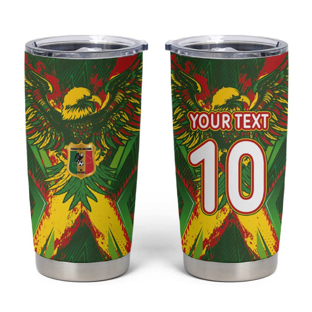 Custom Mali National Football Tumbler Cup Grunge Les Aigles Sporty Style - African Pride