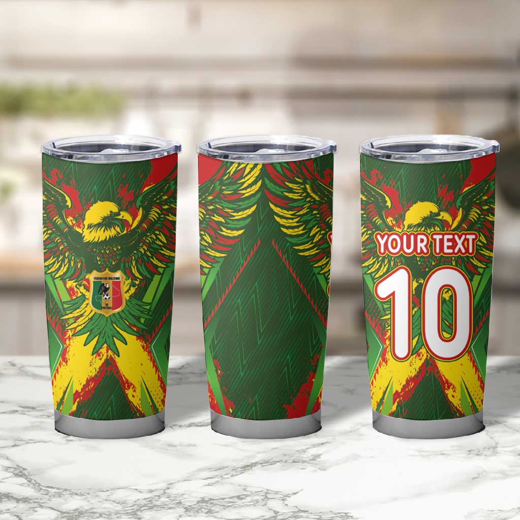 Custom Mali National Football Tumbler Cup Grunge Les Aigles Sporty Style - African Pride