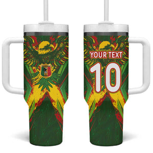 Custom Mali National Football Tumbler With Handle Grunge Les Aigles Sporty Style - African Pride