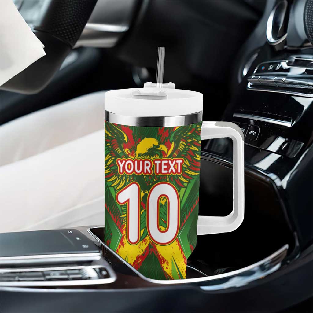 Custom Mali National Football Tumbler With Handle Grunge Les Aigles Sporty Style - African Pride